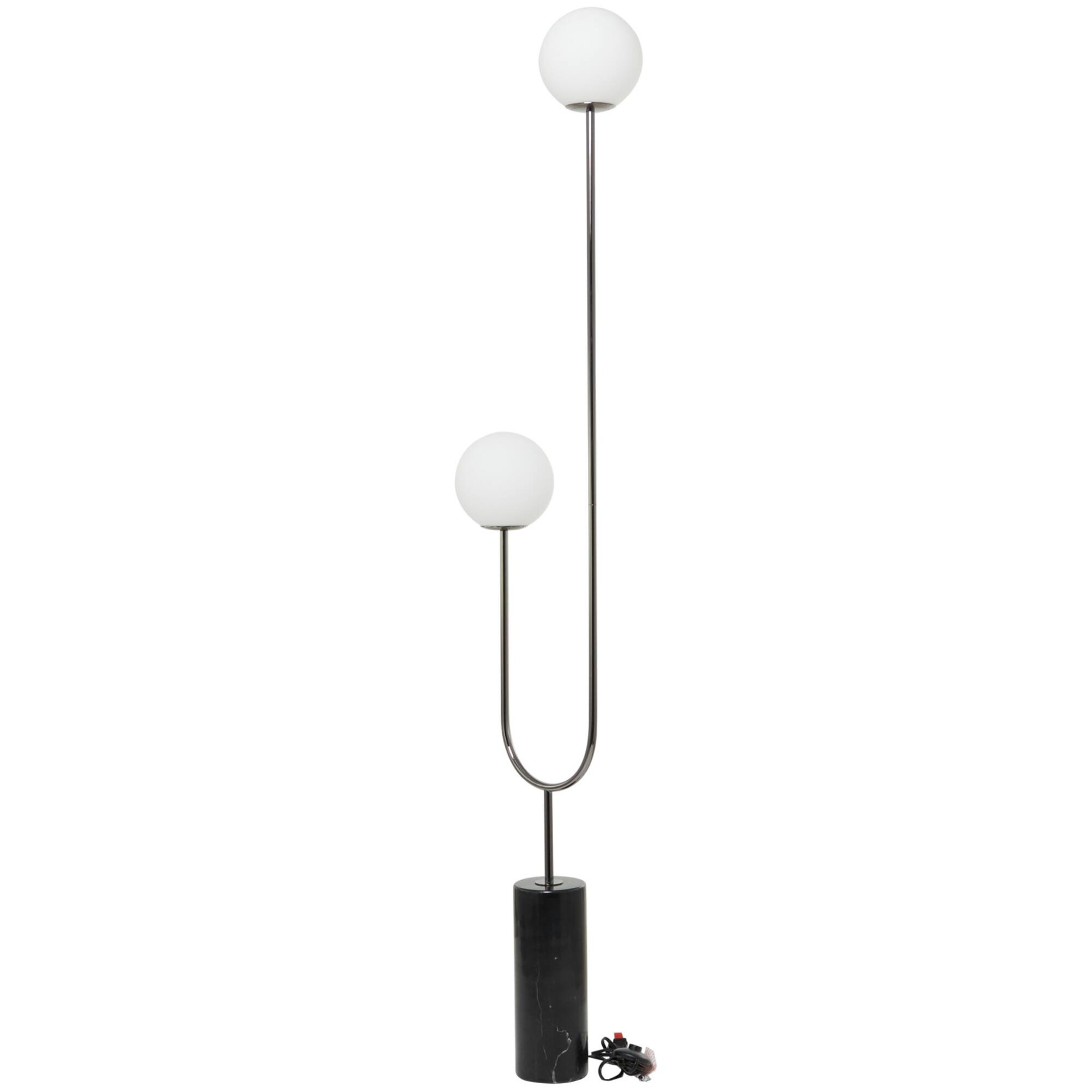 73" 2 Orb Light Floor Lamp with Marble Base
